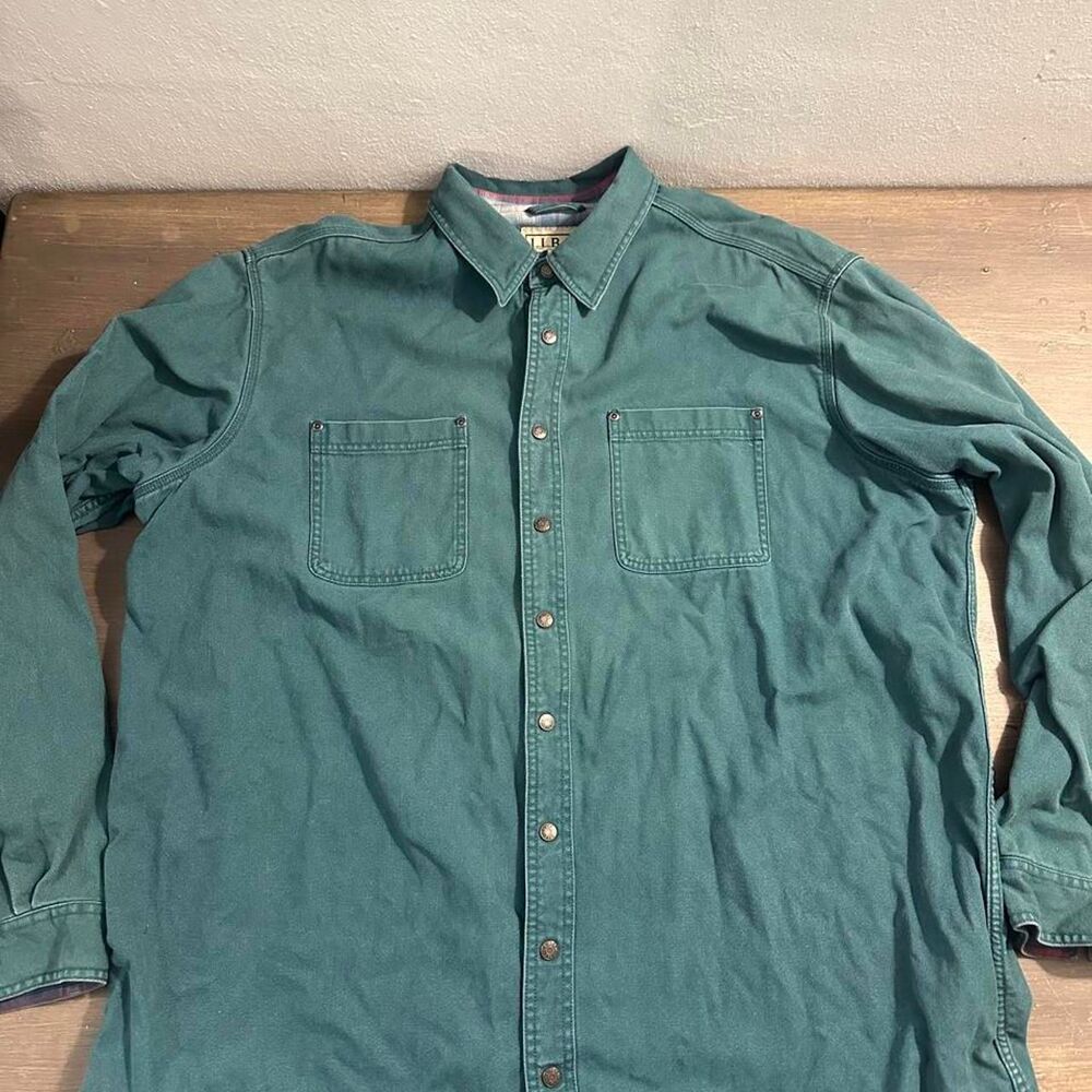 Llbean Men's Green Shirt